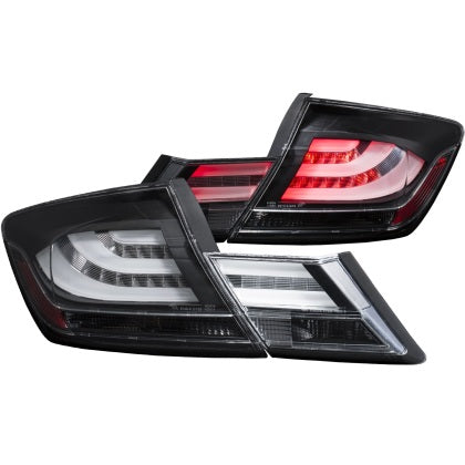 Black Housing LED Taillights - 12-15 Honda Civic Sedan