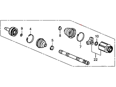 Honda OEM Driveshaft CV Axle (Right) - 12-15 Honda Civic Si