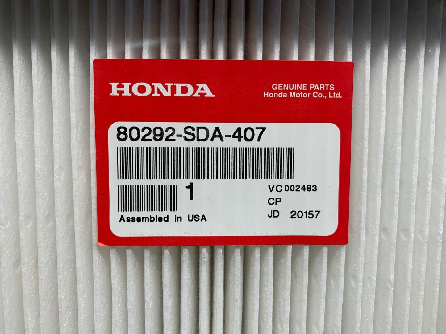 Honda OEM Cabin Air Filter Dust/Pollen Element